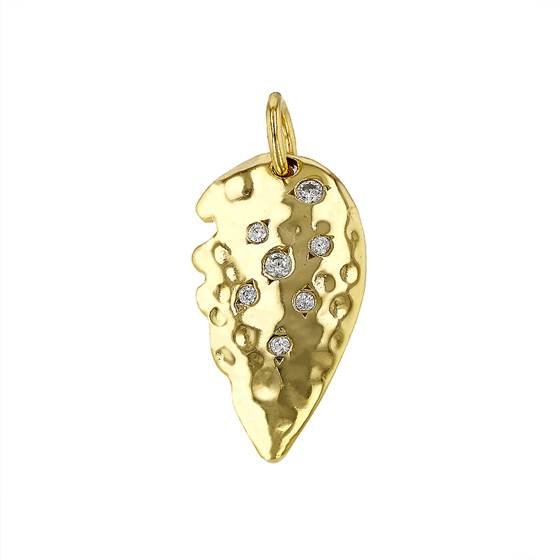 22x12mm cubic zirconia leaf charm