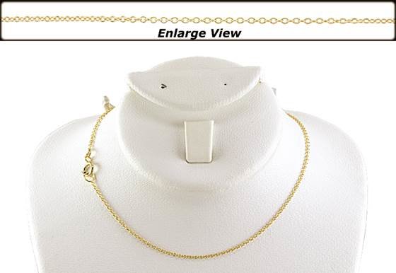 14ky 1.1mm chain width 22 inches ready to wear round cable chain necklace with springring clasp