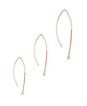 Rose Gold Filled Earwire With Dangling 1.0mm Box Cable  Chain