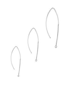 Sterling Silver Earwire With Dangling 1.0mm Box Cable  Chain