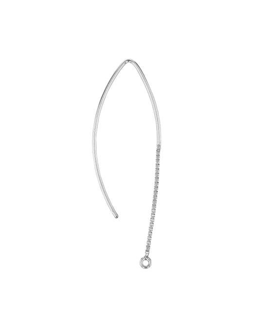 ss 20x10mm earwire with dangling 1.0mm box cable chain