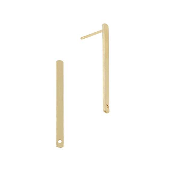 gf 25x2mm rectangular bar stud earring