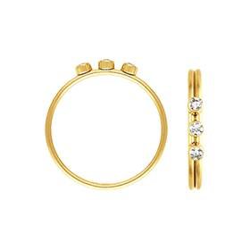 Gold Filled 3 Cubic Zirconia Stacking Ring