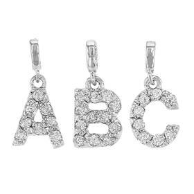 14K Diamond Block Letter Initial Charm