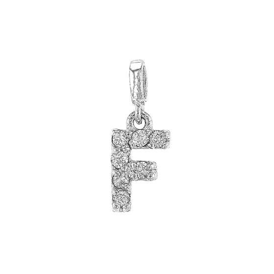 14kw 7mm 7dia.0364ct diamond block letter f initial charm