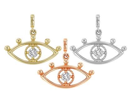 14K Diamond Eye Charm