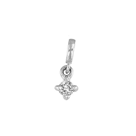 14kw 2mm 1dia.014ct diamond accent charm