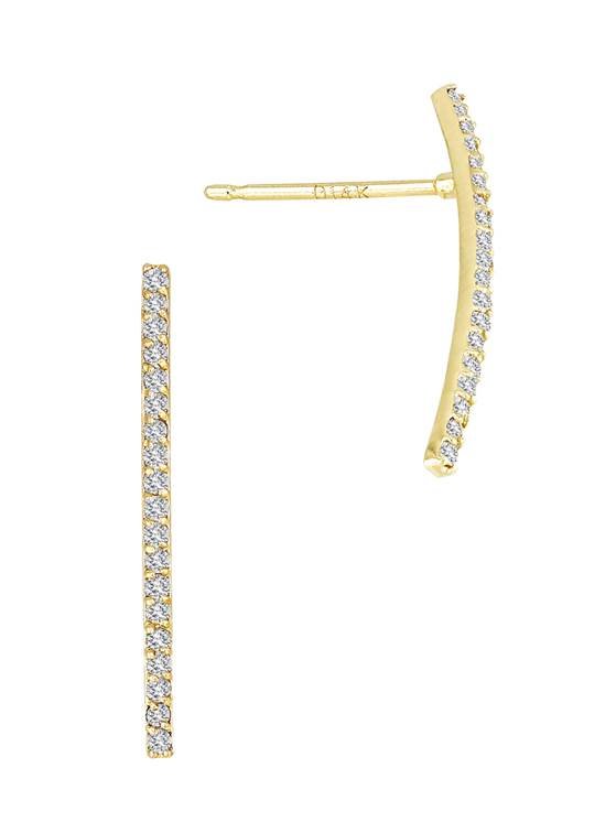 14ky 20mm19dia. 095ct diamond single row bar stud earring