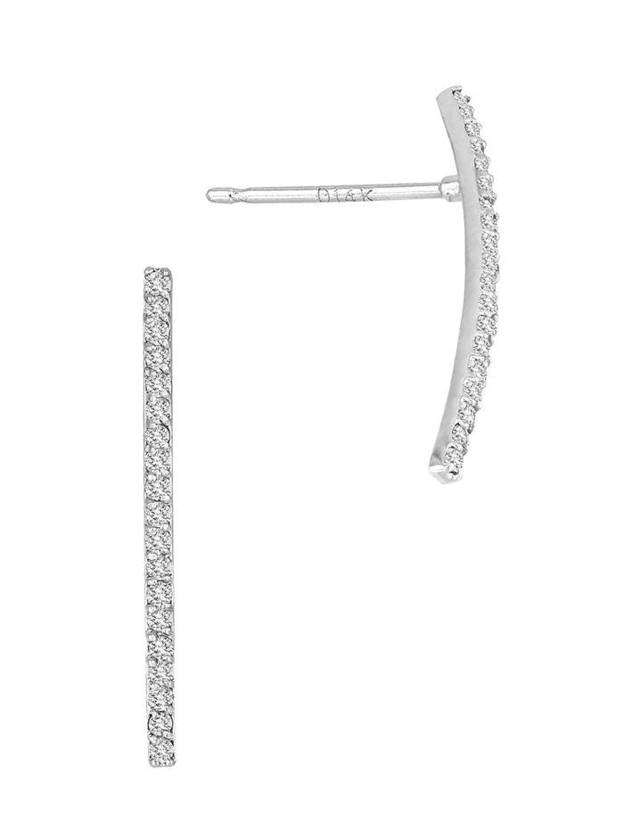 14kw 20mm19dia. 095ct diamond single row bar stud earring