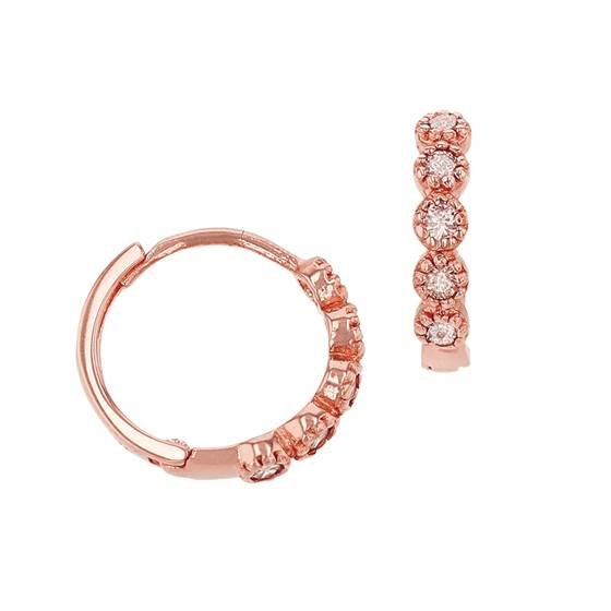 14kr 11mm 5dia .10ct diamond huggie earing