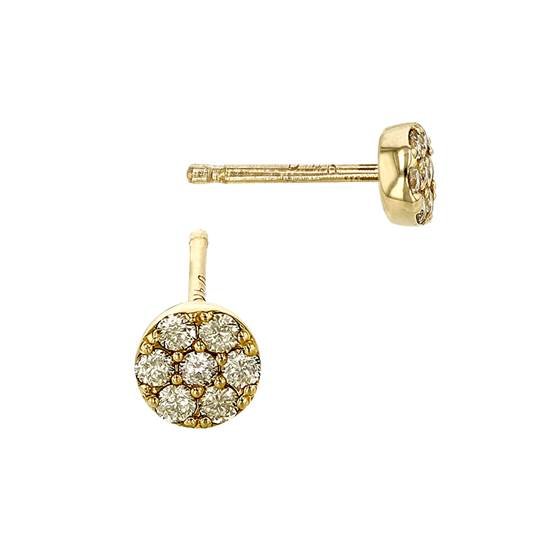 14ky 5mm diamond flower earring