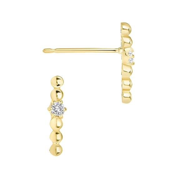 14ky 1dia.035ct 11.5mm diamond round bar earring