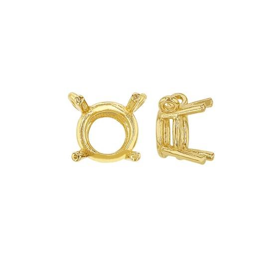 14ky 5mm .46pts 4 prong round pendant with jumprings