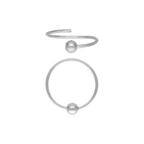sterling silver 12mm round earwire with 3mm bead