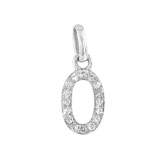 14kw 8mm diamond block script number 0 charms