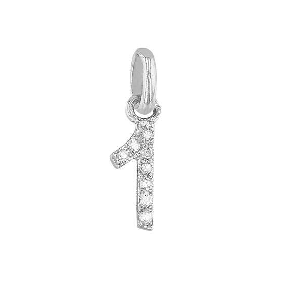 14kw 8mm diamond block script number 1 charms