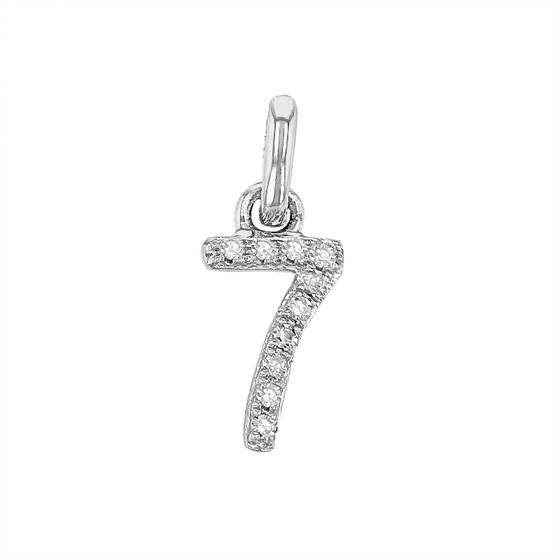 14kw 8mm diamond block script number 7 charms