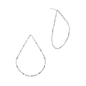 Sterling Silver Pear Shape Textured Stud Earring