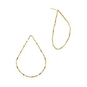 Gold Filled Pear Shape Textured Stud Earring