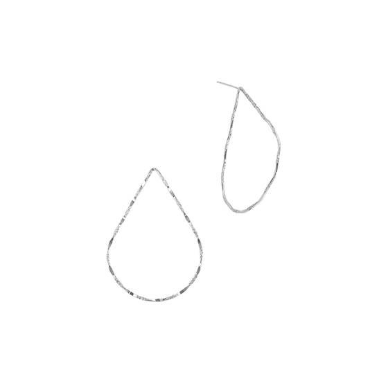 ss 21.26x14.73mm pear shape textured stud earring