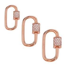 Rose Gold Vermeil Cubic Zirconia Carabiner Clasp