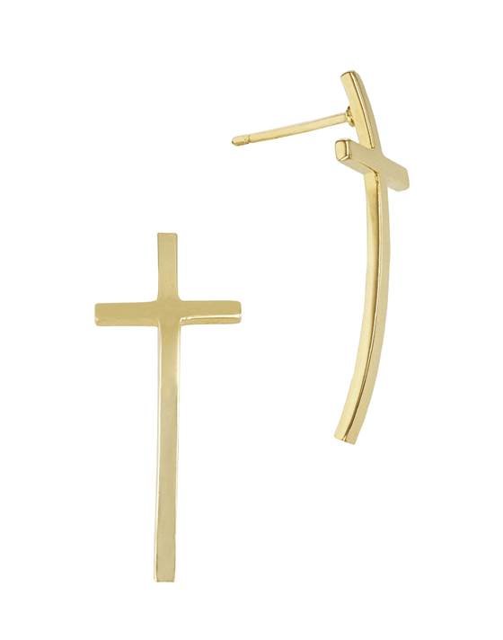 14ky cross earring