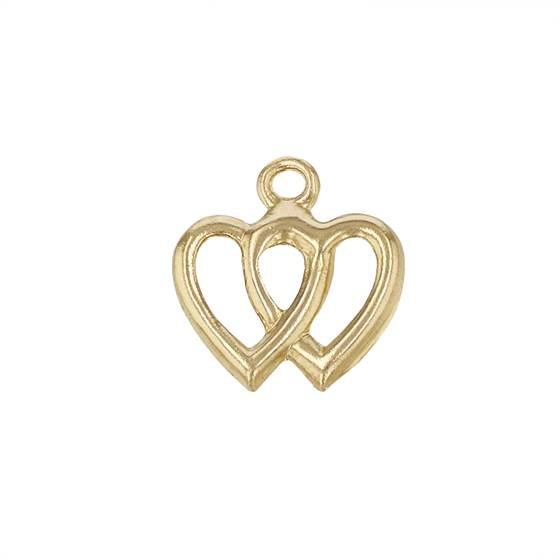 gf 10mm double heart charm