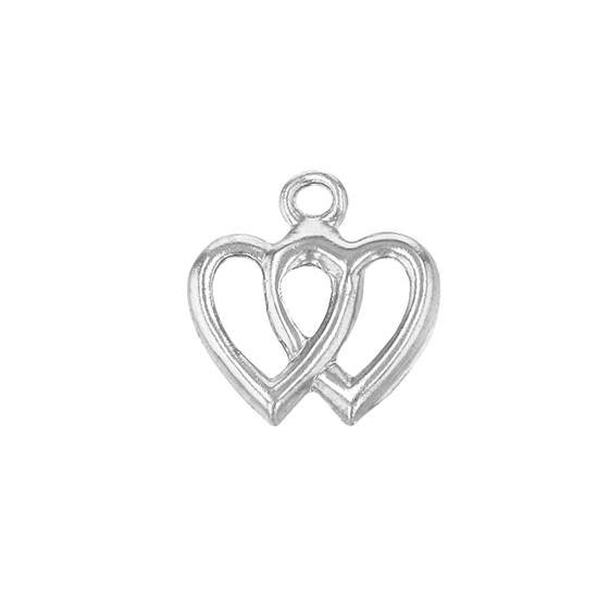 ss 10mm double heart charm