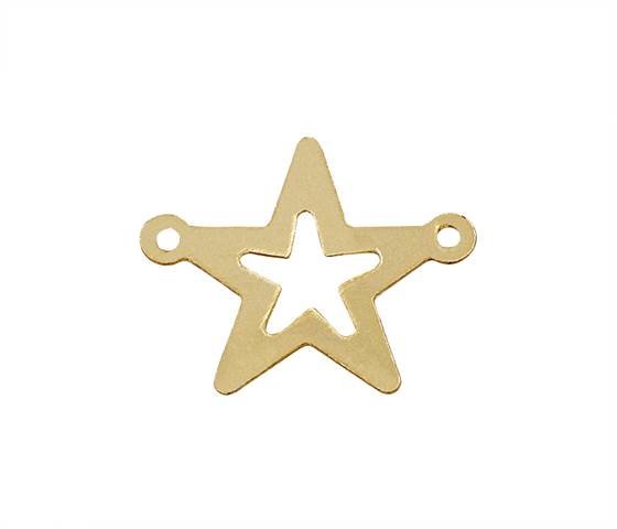 gf 14mm flat star charm with two rings