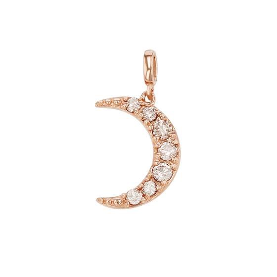 14kr 7x10mm 7dia.10ct diamond crescent moon charm