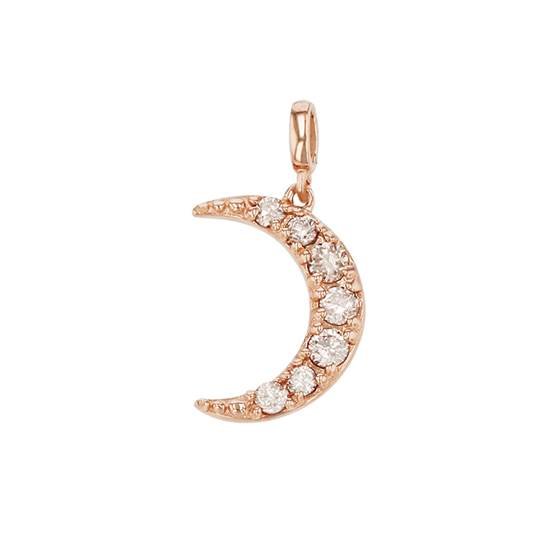 14kr 7x10mm diamond crescent moon charm