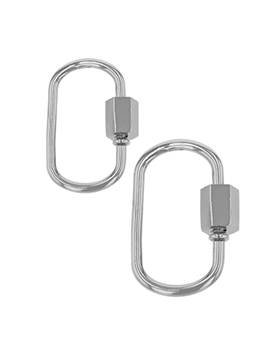 Rhodium Plated Sterling Silver Carabiner Clasp