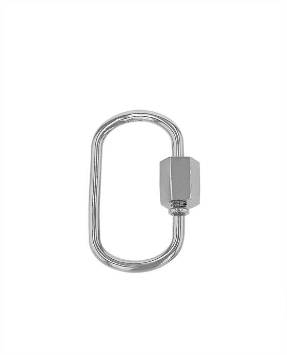 19x12mm rhodium plated carabiner clasp