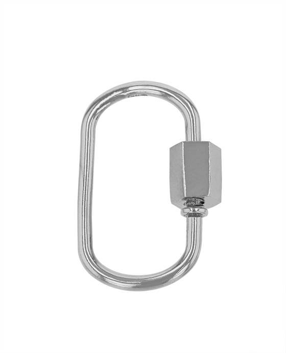 24x15mm rhodium plated carabiner clasp