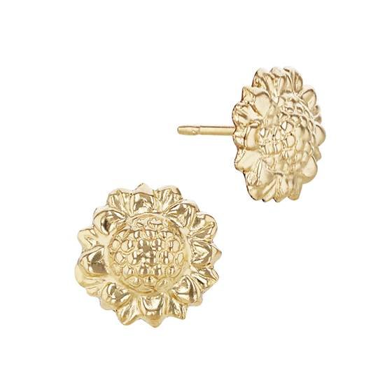 gf 9mm sunflower stud earring