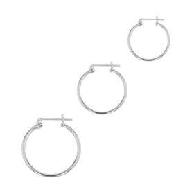 Sterling Silver Round Click Hoop Earring