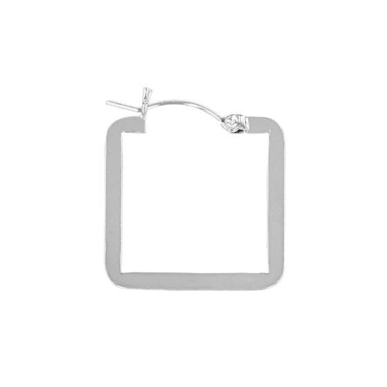 ss 25mm square flat wire click earring