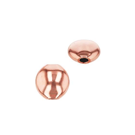 rose gold filled 6.7x4mm lentil shaped bead