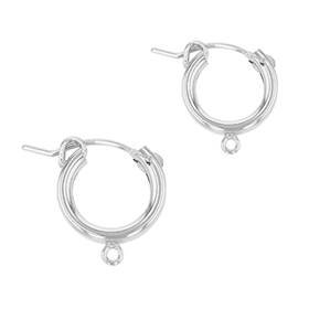 Sterling Silver Hoop Flex Earring With One Ring