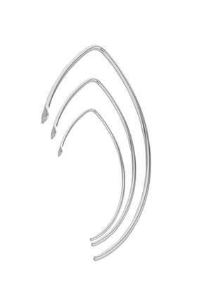 Sterling Silver Bent Shape Flate End Earwire With Hole