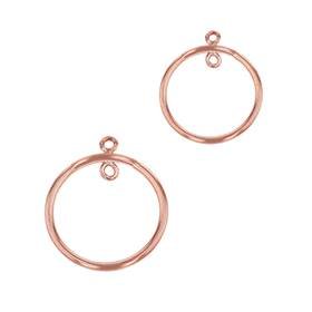 Rose Gold Filled Round Connector With Two Jumpring