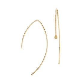 Gold Filled V Shape Flat End Earwire With Hole
