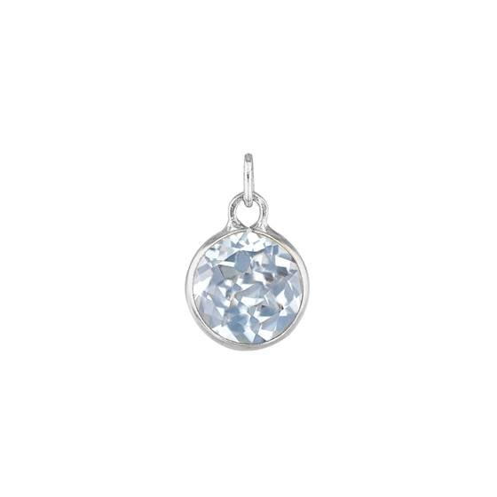 14kw 5mm round bezel set charm december birthstoneblue topaz