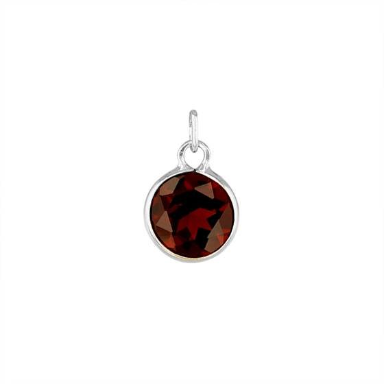 14kw 4mm round bezel set charm january birthstonegarnet