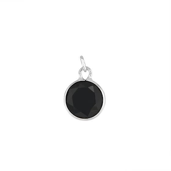 14kw 5mm round bezel set charm august birthstoneblack spinel