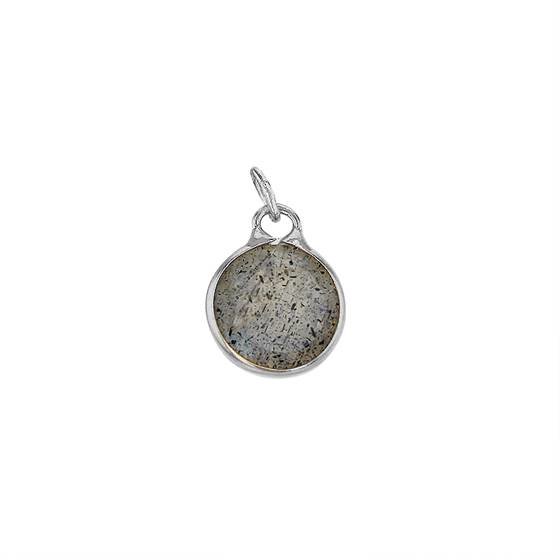 14kw 4mm round bezel set charm march birthstonelabradorite