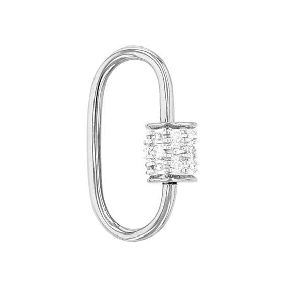 14kw 16x9mm 25dia.07cts diamond carabiner clasp