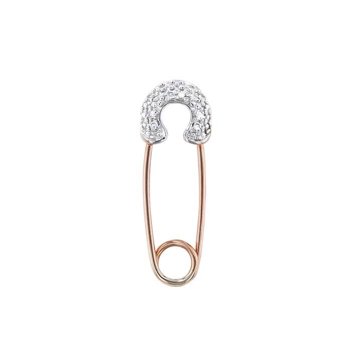 14kr 22x8mm 8dia.025cts diamond round outline safety pin