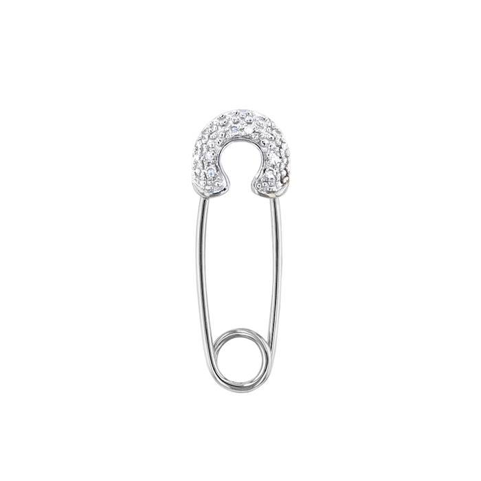 14kw 22x8mm 8dia.025cts diamond round outline safety pin