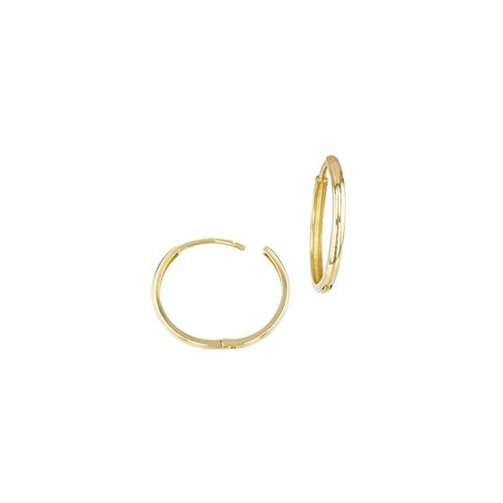 14ky 10x1.6mm round plain huggie earring